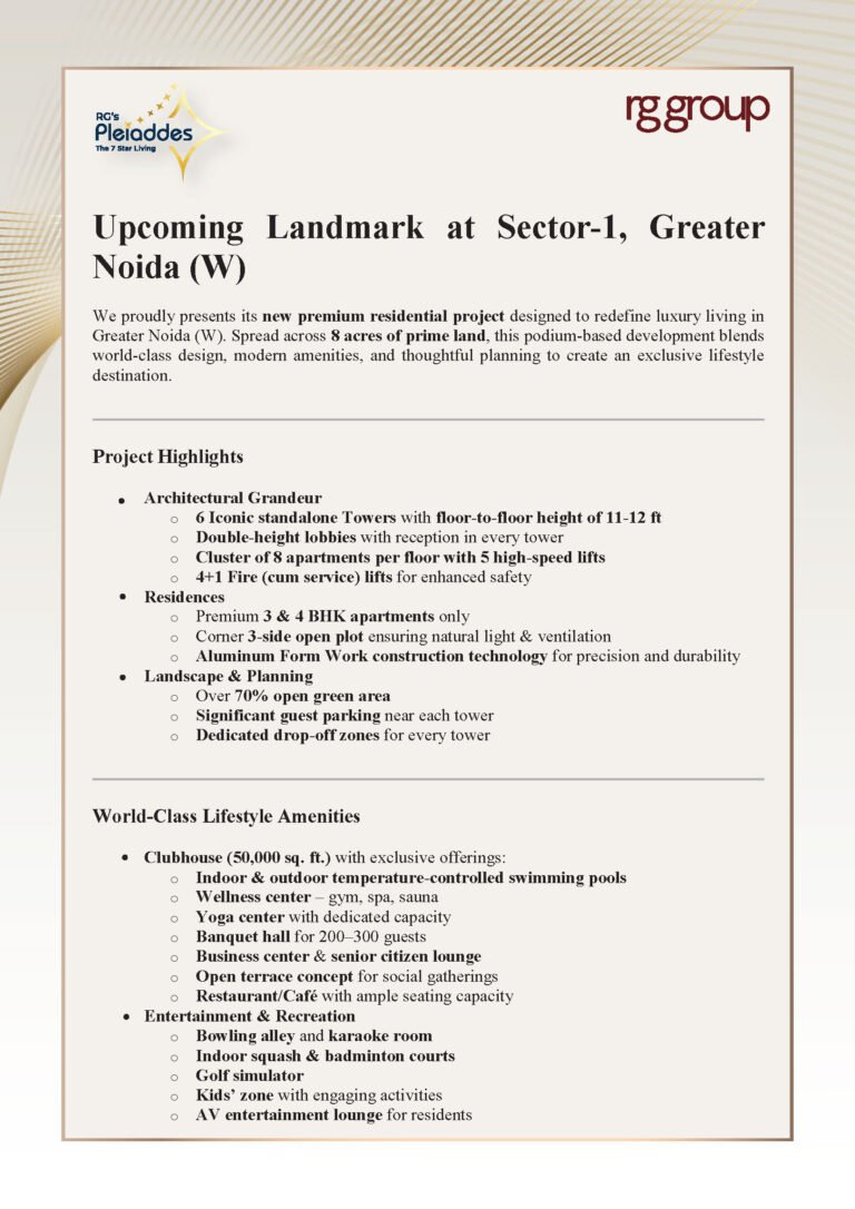 RG Pleiaddes Project Price List